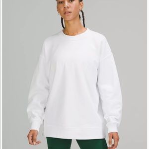 Great Condition-  Lululemon Perfectly Oversized Crew Graphic. Small Flaws